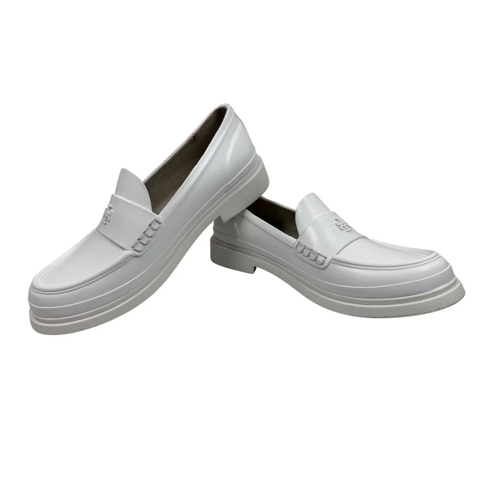 Tory Burch Women's Classic Rain Loafers, Off-White, Size 7